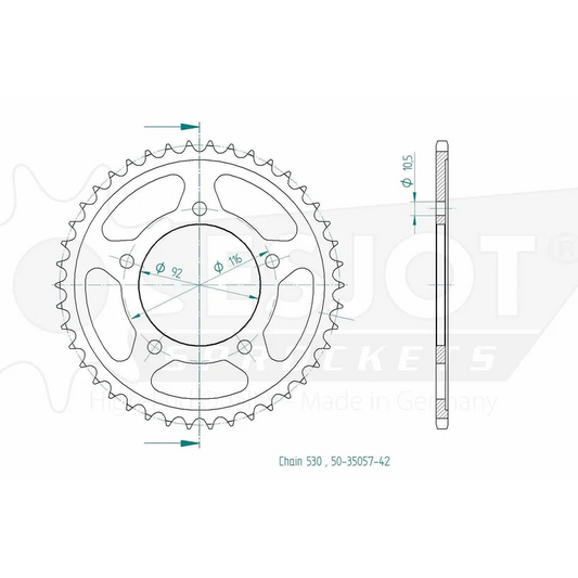 Sprockets Rear (35057-42T) - Esjot