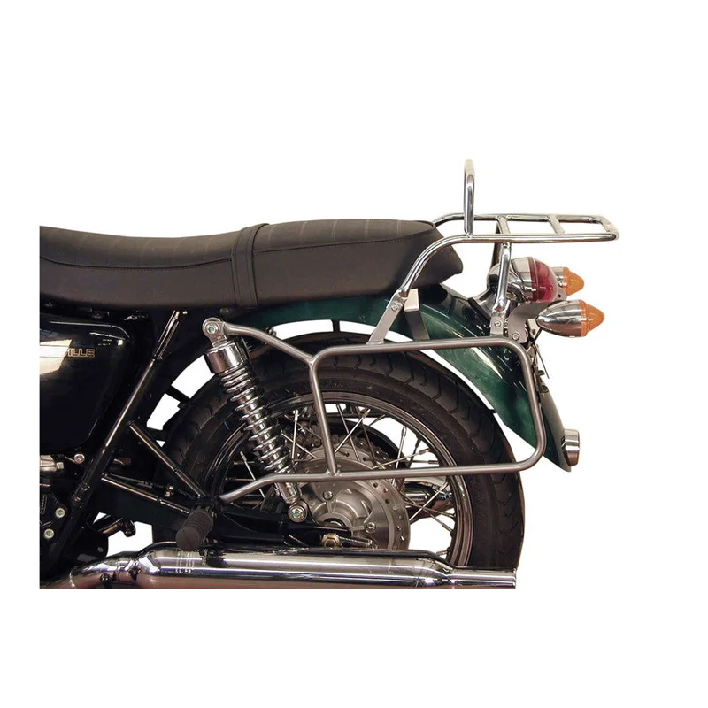 Triumph Bonneville / T100 / SE Carrier - Sidecases + Topcase Set 'Permanently Fixed' (Chrome)