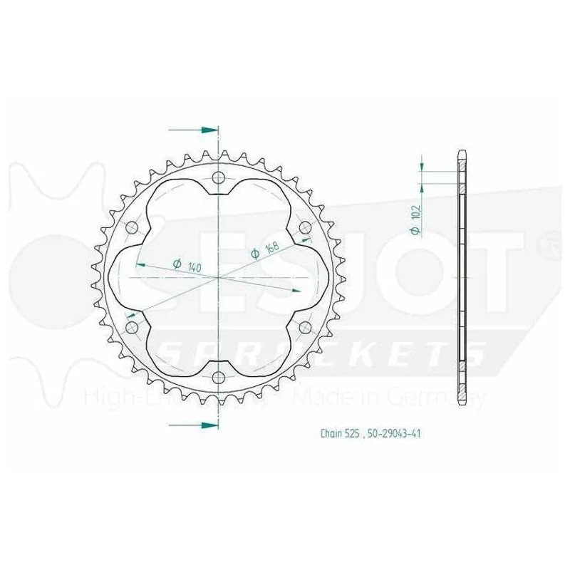 Sprockets Rear (29043-41T) - Esjot