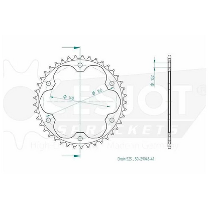 Sprockets Rear (29043-41T) - Esjot