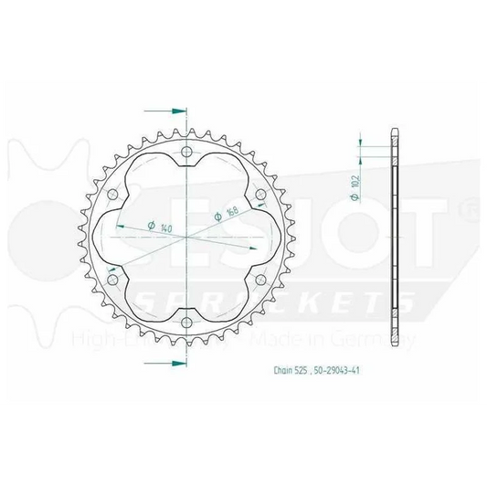 Sprockets Rear (29043-41T) - Esjot
