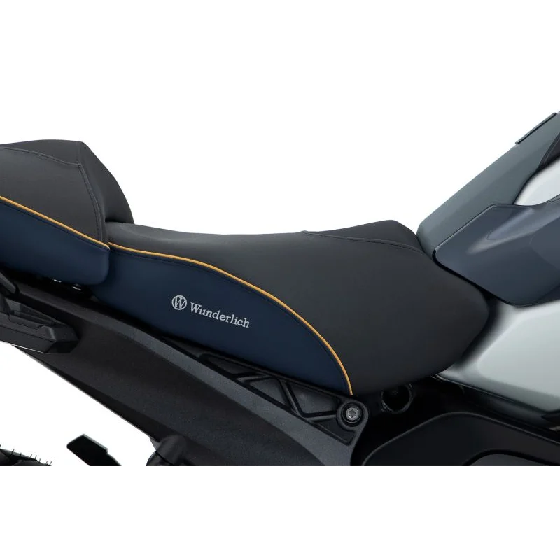 BMW R 1300 GS Ergonomics - Wunderlich "Active Comfort" (Heating) Seat - Imperial Blue-Gold / Rider / Low(-20mm)