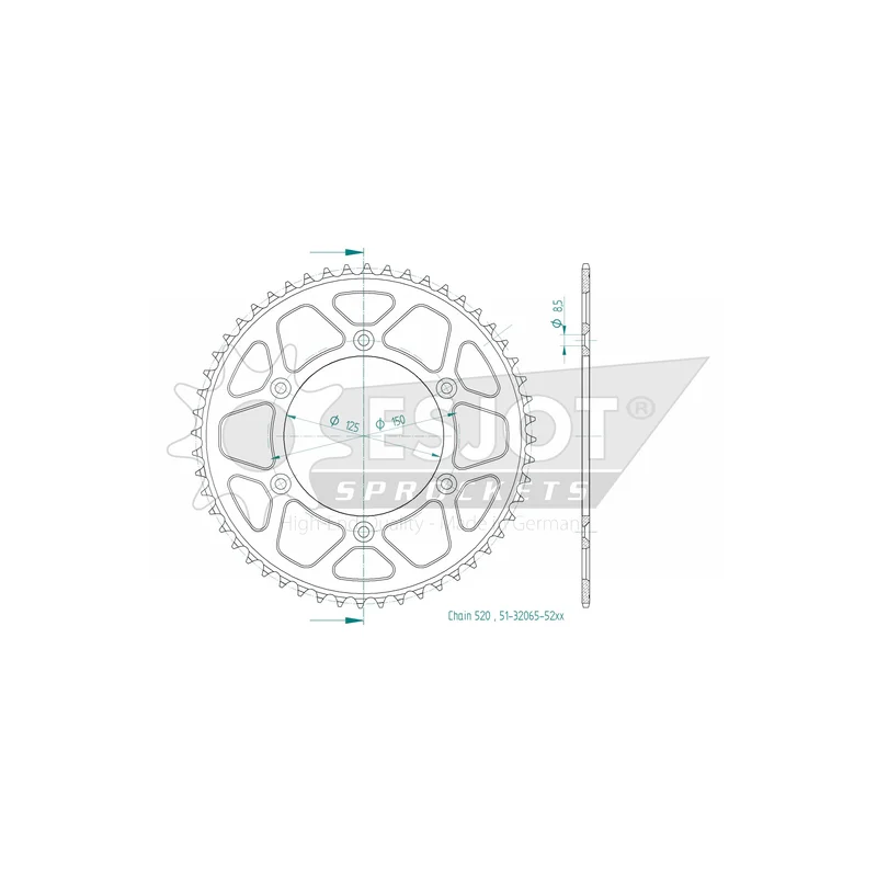 Sprockets Rear (32065-52T) - Esjot