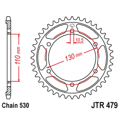 Sprockets Rear (479 - 43T) - JT
