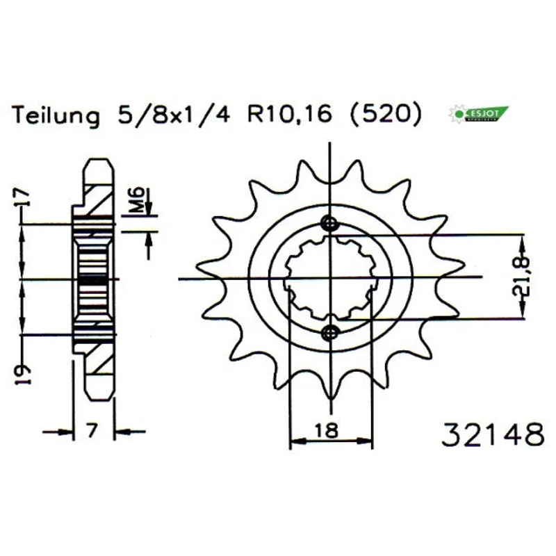 Sprockets Front (32148-13T) - Esjot