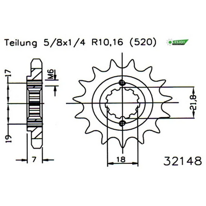 Sprockets Front (32148-13T) - Esjot