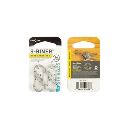 S-Biner Standard (Stainless) - 2N (SIZE #1) / Black / Stainless Steel
