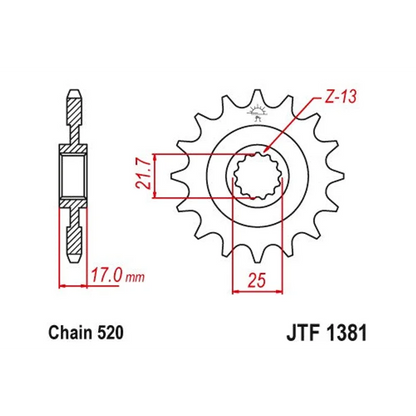 Sprockets Front (JTF1381-15T) - JT