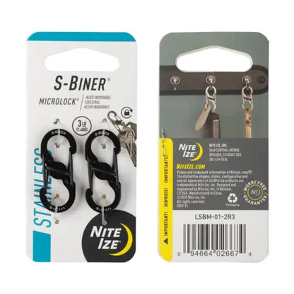 S-BINER MICRO LOCK (SS) - 5N OF MICROLOCK - ASSORTED / Stainless Steel
