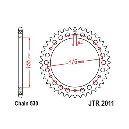 Sprockets Rear (2011 - 43T) - JT