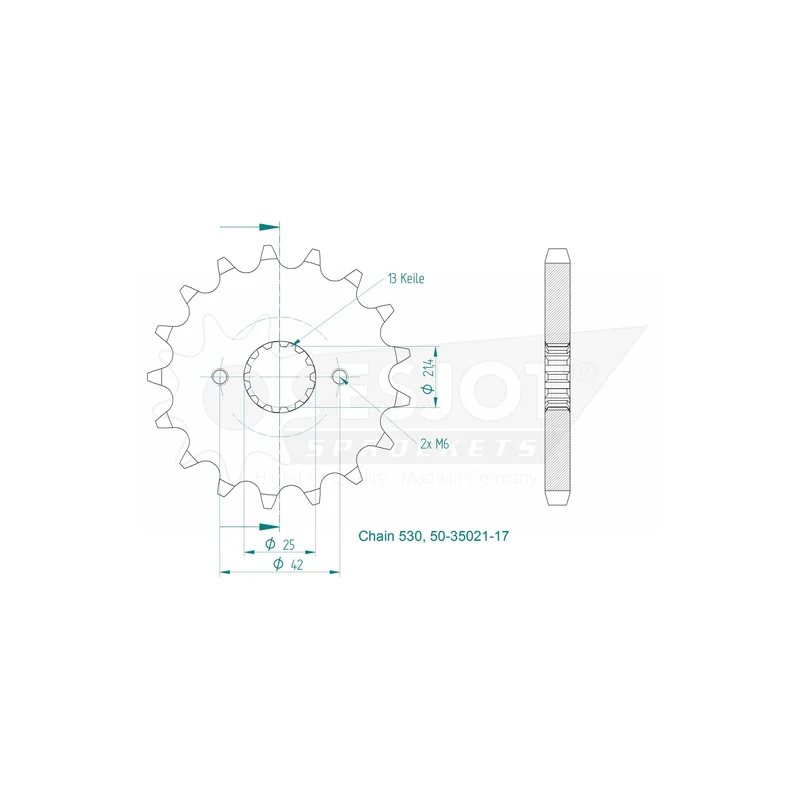 Sprockets Front (35021-17T) - Esjot