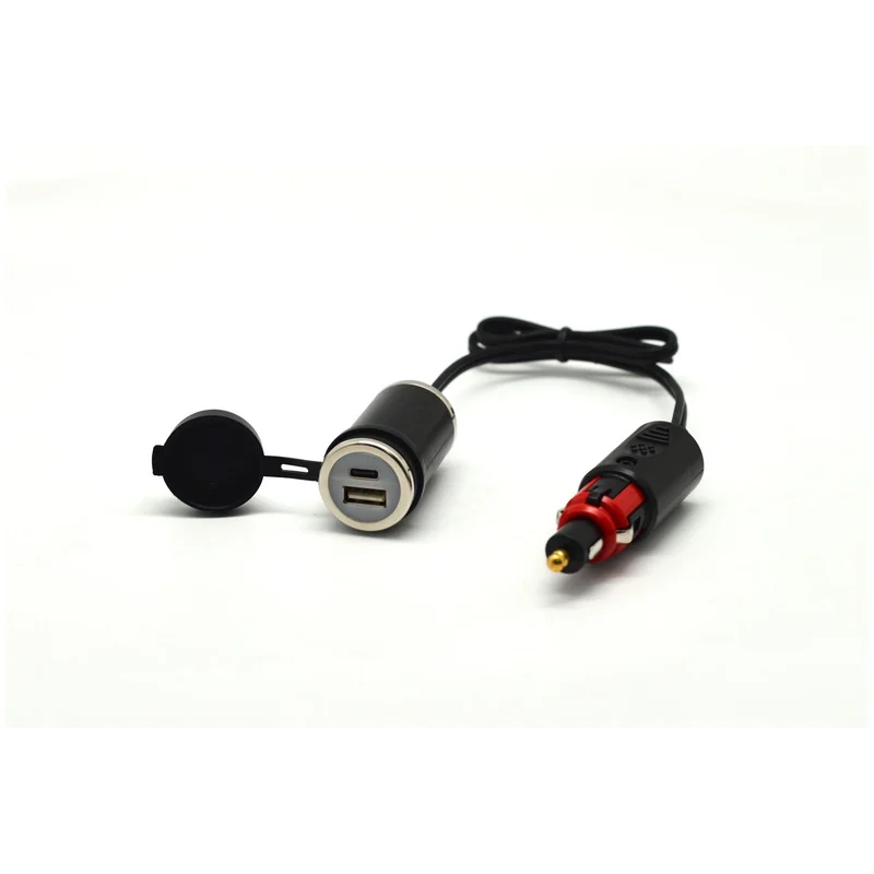 DIN + CIG to 36W PD USB-C + QC 3.0 (CABLED)