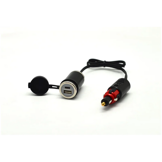 DIN + CIG to 36W PD USB-C + QC 3.0 (CABLED)
