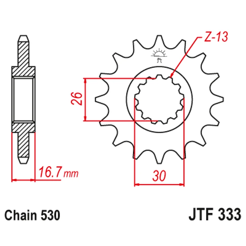 Sprockets Front (333 - 16T) - JT