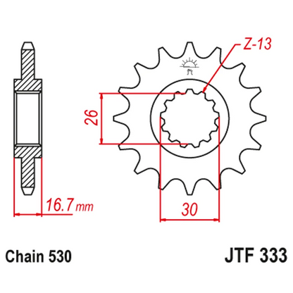 Sprockets Front (333 - 16T) - JT