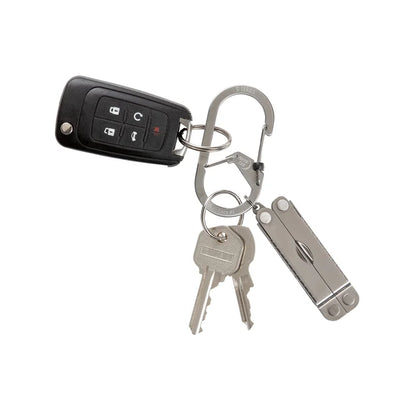 G-BINERS DUAL CHAMBER - SLIDELOCKKEYRING MICROLINK - 1N of size #4 / Stainless Steel