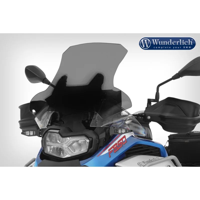 Motorcycle with Wunderlich windshield and headlight on a white background