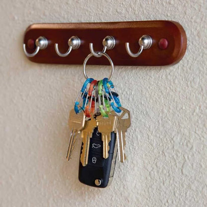 KEYRING LOCKER WITH S-BINER (PLASTIC) - Stainless Steel
