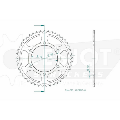 Sprockets Rear (29037-45T) - Esjot