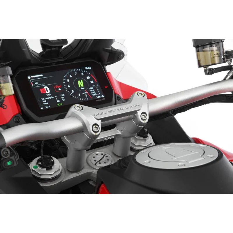 DUCATI Multistrada V4 Ergonomics - ERGO+ Risers 39mm & 21mm Offset - Silver