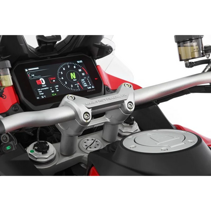 DUCATI Multistrada V4 Ergonomics - ERGO+ Risers 39mm & 21mm Offset - Silver