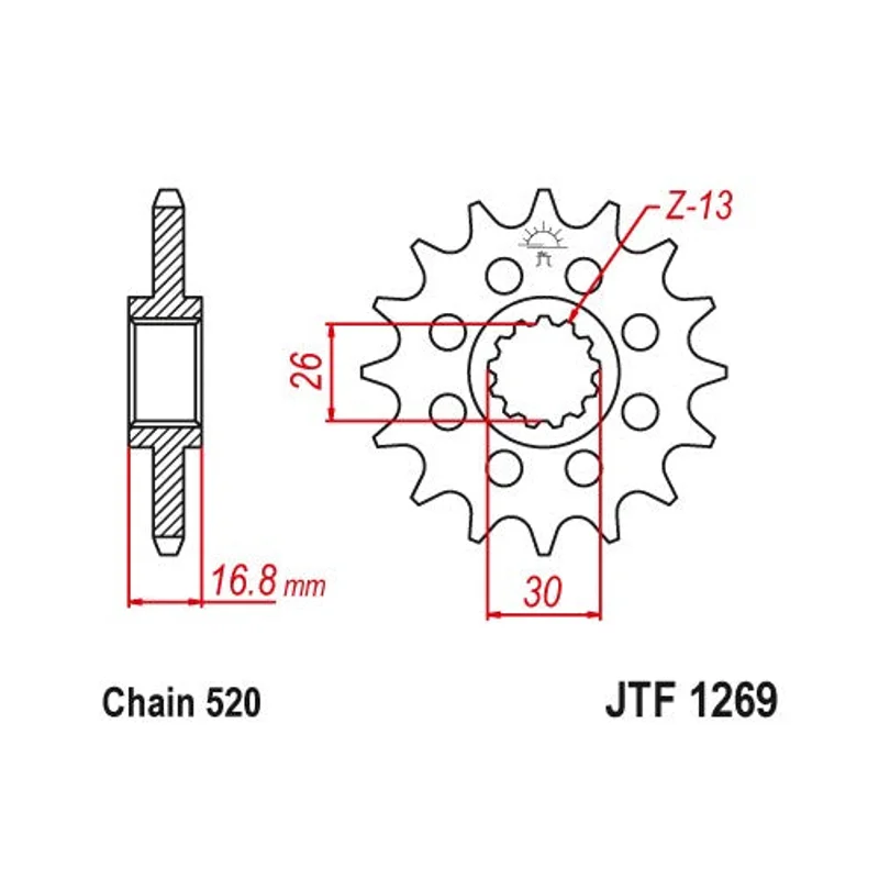 Sprockets Front (JTF1269-16T) - JT