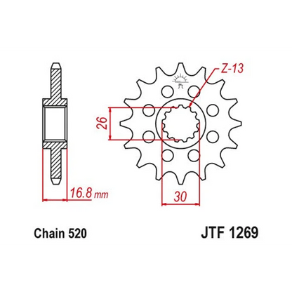 Sprockets Front (JTF1269-16T) - JT