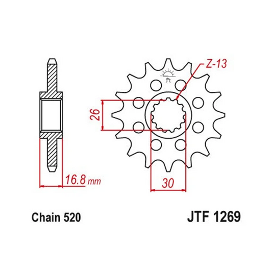 Sprockets Front (JTF1269-16T) - JT