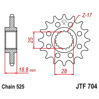 Sprockets Front (704 - 16T) - JT