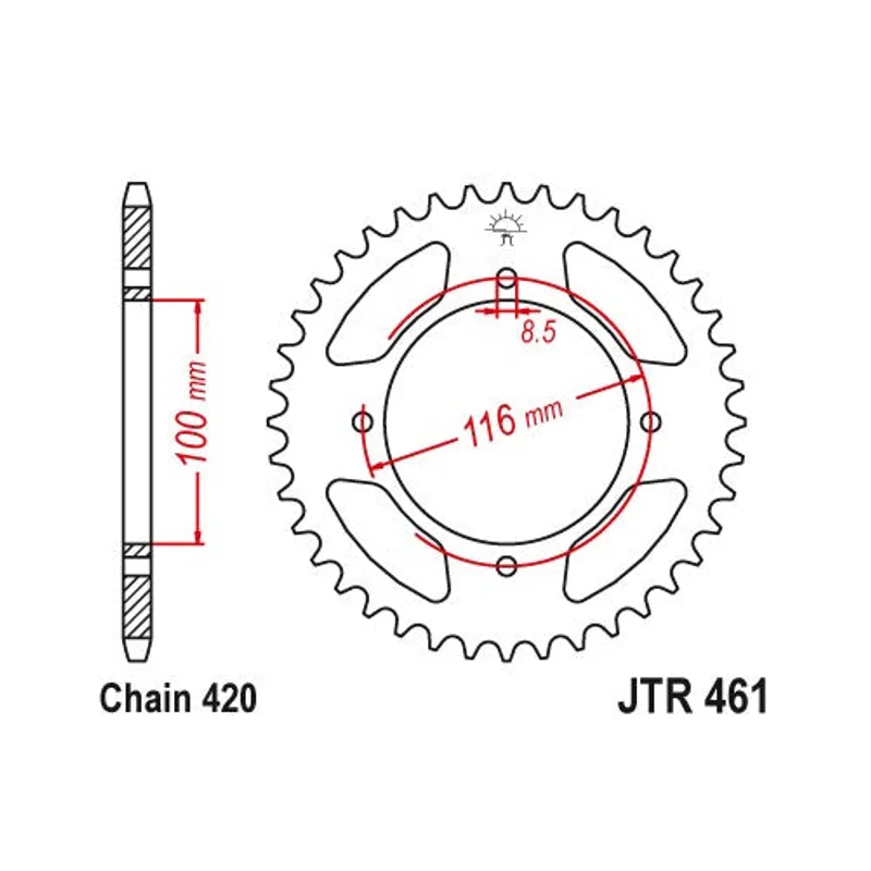 Sprockets Rear (JTR461- 51T) - JT