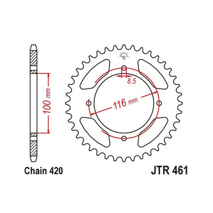 Sprockets Rear (JTR461- 51T) - JT