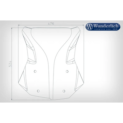 BMW Series GS Screen - Windscreen Marathon (H: 524 mm) - Clear / No - Can be brought seperately