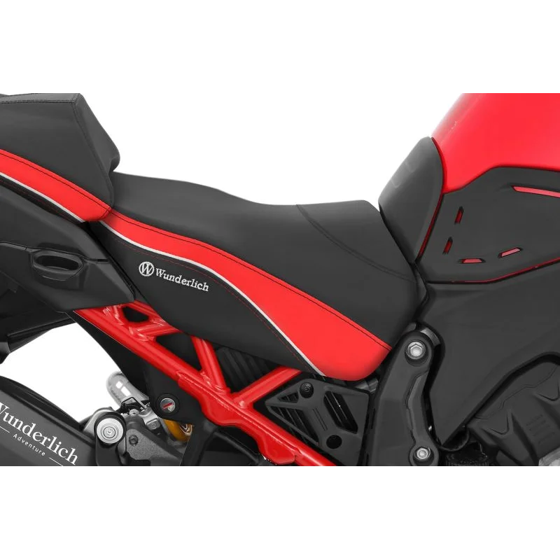 DUCATI Multistrada V4 Ergonomics -"Active Comfort" Rider Seat - Black-Red / Standard