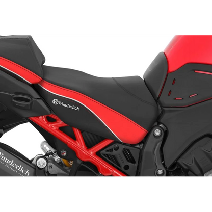 DUCATI Multistrada V4 Ergonomics -"Active Comfort" Rider Seat - Black-Red / Standard
