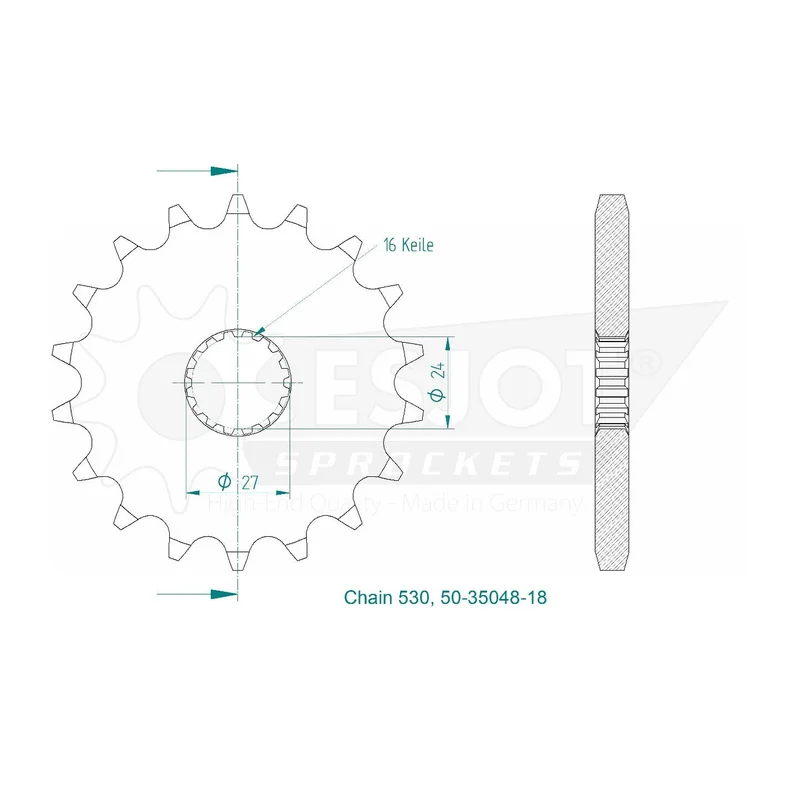 Sprockets Rear (32050-43T) - Esjot