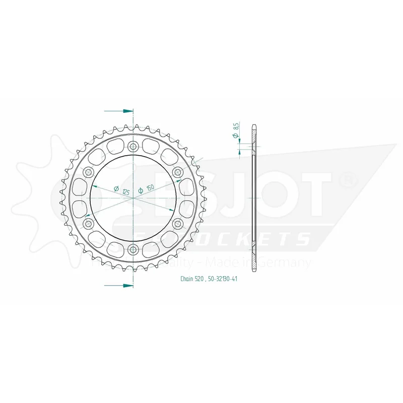 Sprockets Rear (32130-41T) - Esjot