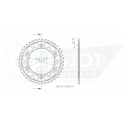 Sprockets Rear (32130-41T) - Esjot