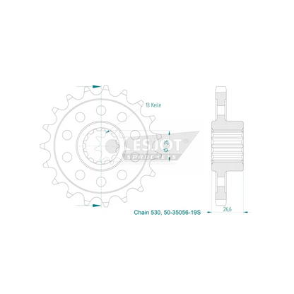 Sprockets Front (50-35056-19S) - Esjot (Sports)