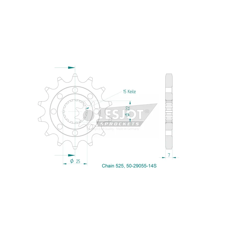 Sprockets Front (29055-14T) - Esjot