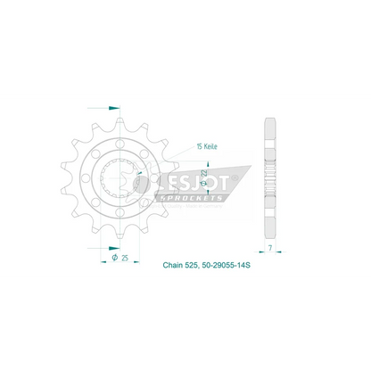 Sprockets Front (29055-14T) - Esjot