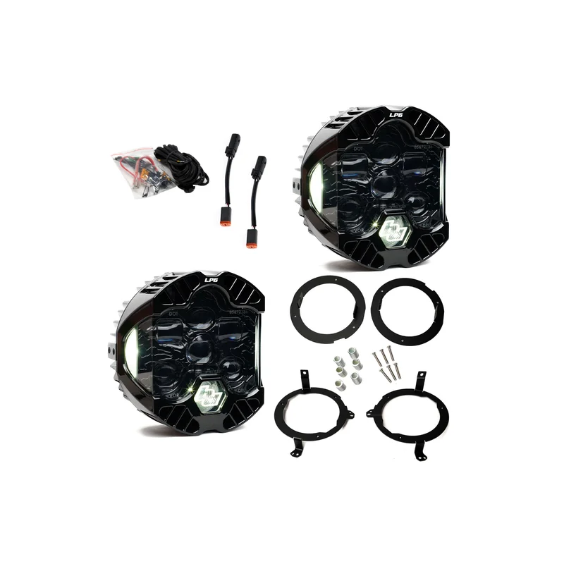 JEEP WRANGLER W/HALOGEN HEADLIGHTS -DOT LP6 LED HEADLIGHT - White