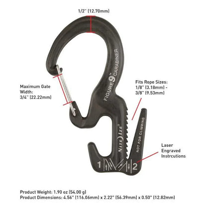 CARABINER ROPE TIGHTENER - FIGURE 9 (BG) - Aluminum