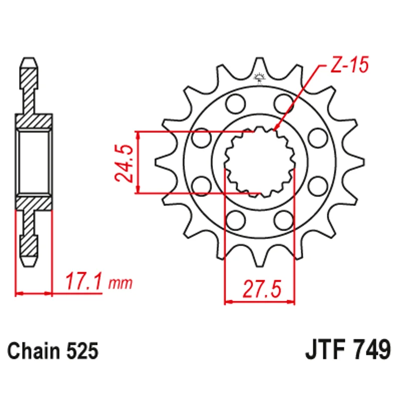 Sprockets Front (749 - 16T) - JT