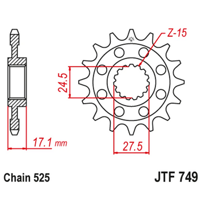 Sprockets Front (749 - 16T) - JT