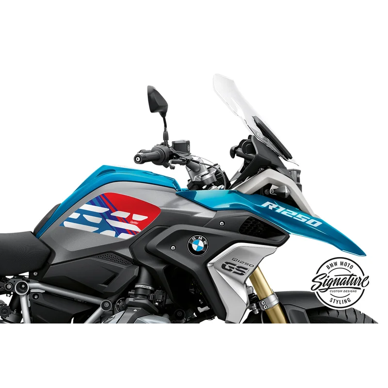 BMW R 1250 GS -Sport Style - Anniversary Decorative Decal - Red-Blue