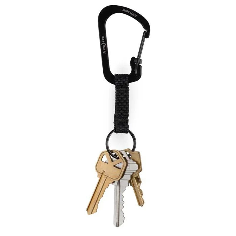 Carabiner Keyring with Slide lock (SS) - Stainless Steel / Natural Steel