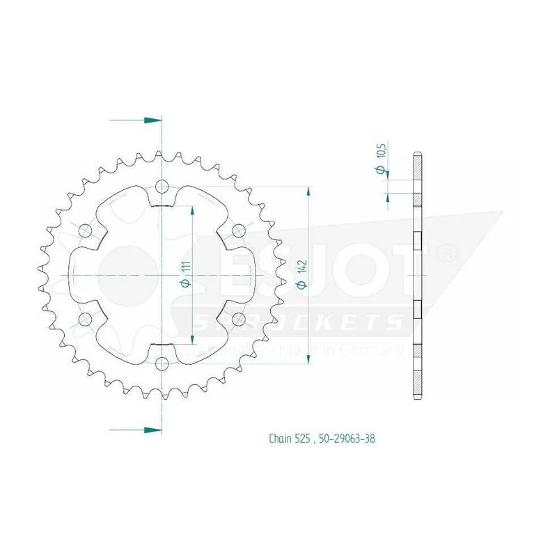 Sprockets Rear (29063-38) - Esjot