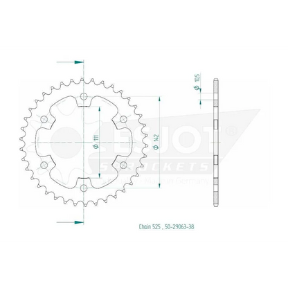 Sprockets Rear (29063-38) - Esjot