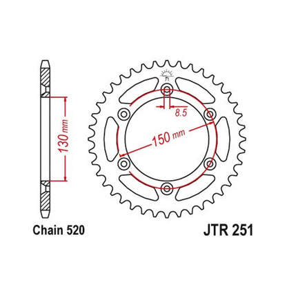 Sprockets Rear (JTR210- 50T) - JT