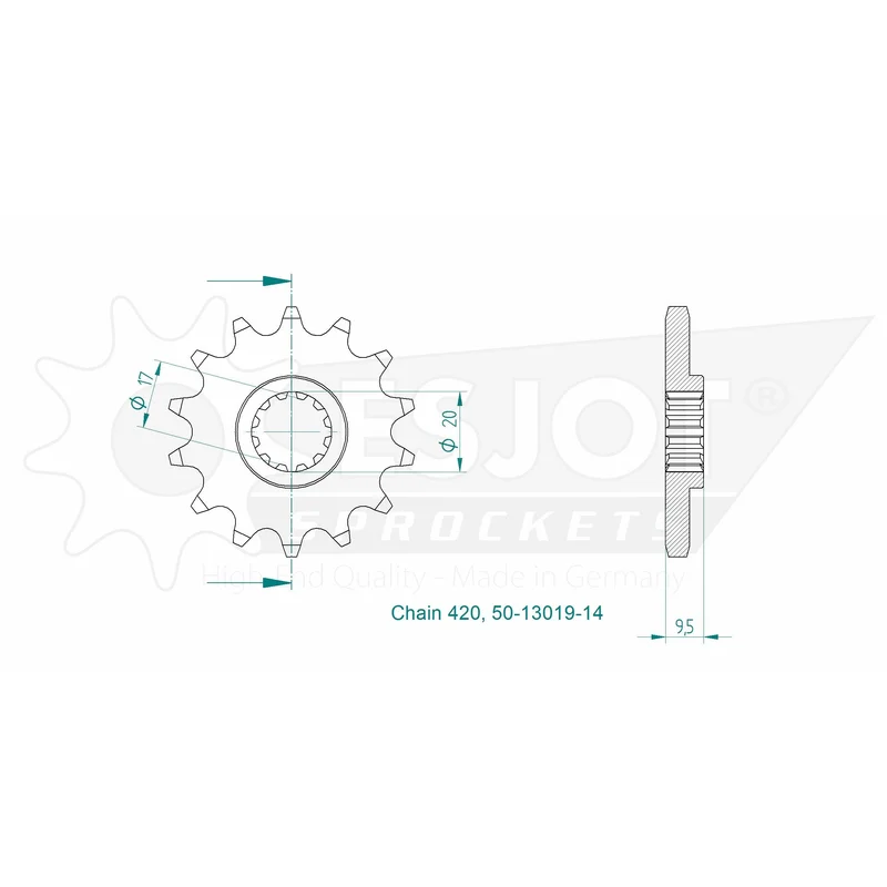 Sprockets Front (13019-14T) - Esjot